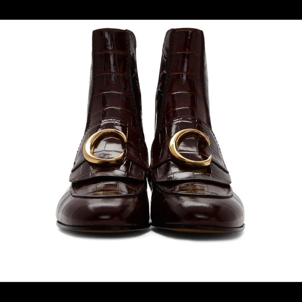 Chloe purple croc boots